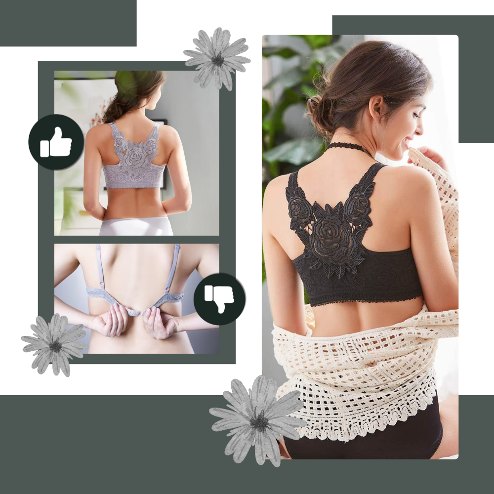 Elegant Rose Push-up Lace Bra - Ozerty