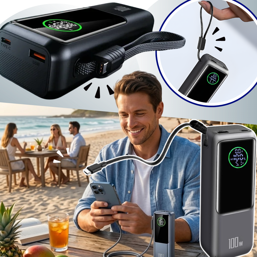 Fast Power Built-In Cable Power Bank - Ozerty