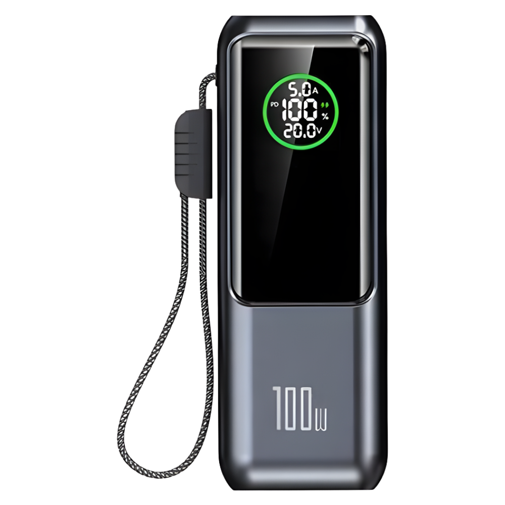 Fast Power Built-In Cable Power Bank -Gray - Ozerty