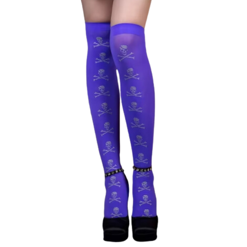 Festive Designs Halloween Compression Socks -Skeleton Purple - Ozerty