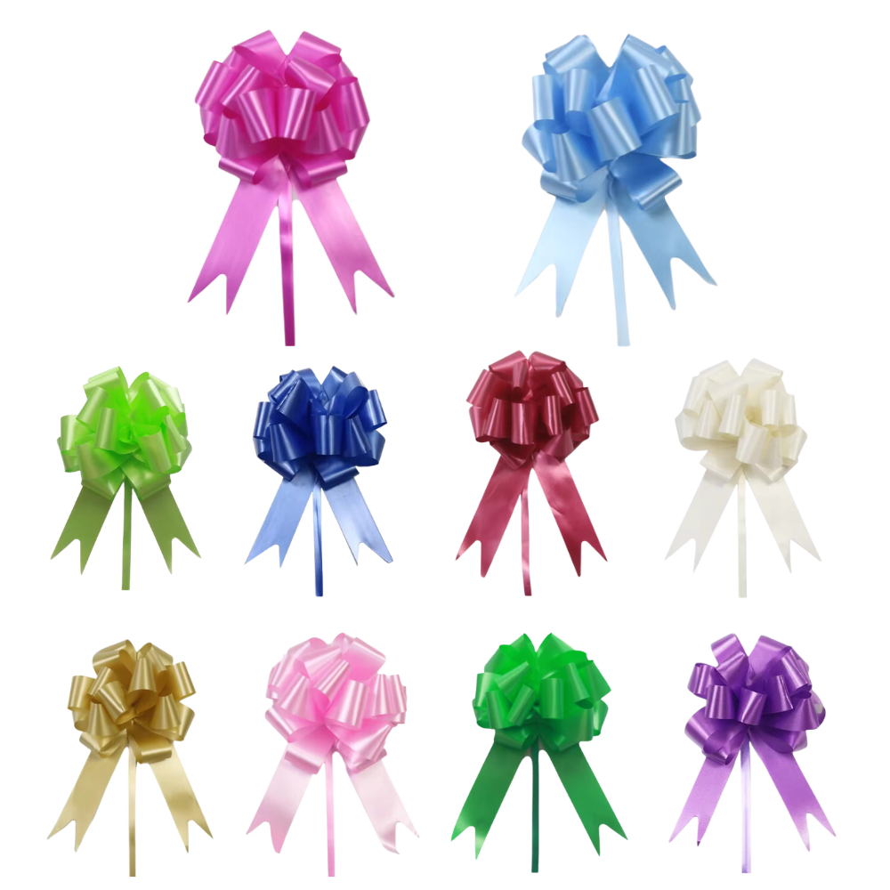 Festive Easy Assembly Ribbon Bows  -10 Pcs Ribbon Bows - Ozerty