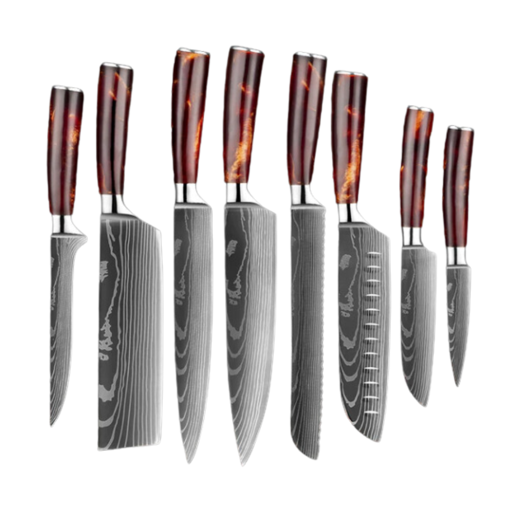 Fire Land Series Japanese Knives  -Set of 10 Knives - Ozerty