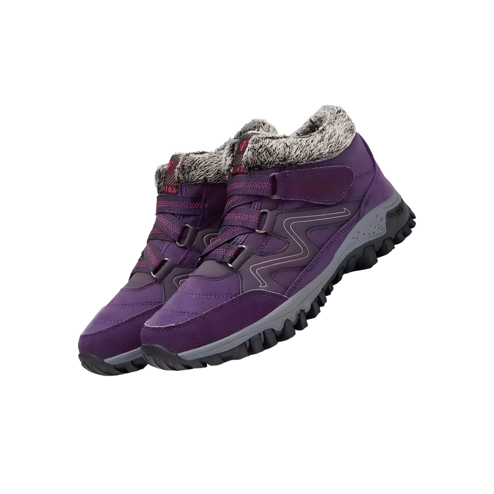 Fleece-Lined Warm Winter Shoes -Purple - Ozerty