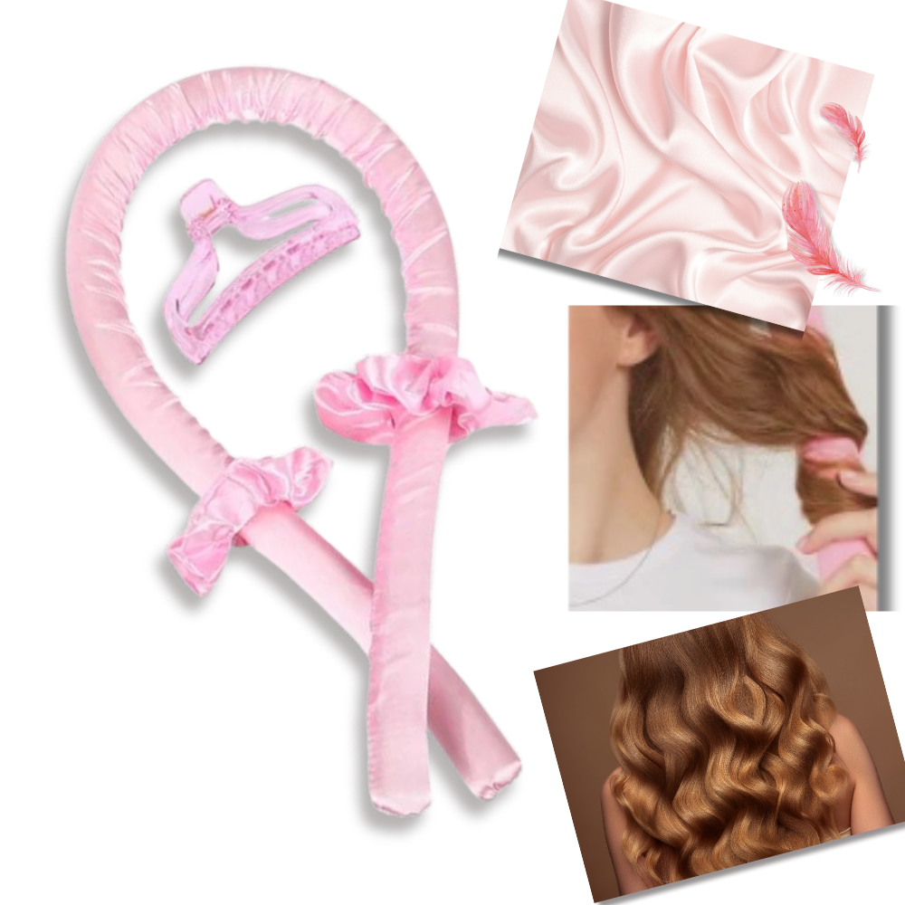 Heatless Curling Rod Headband Ribbon Silk - Ozerty