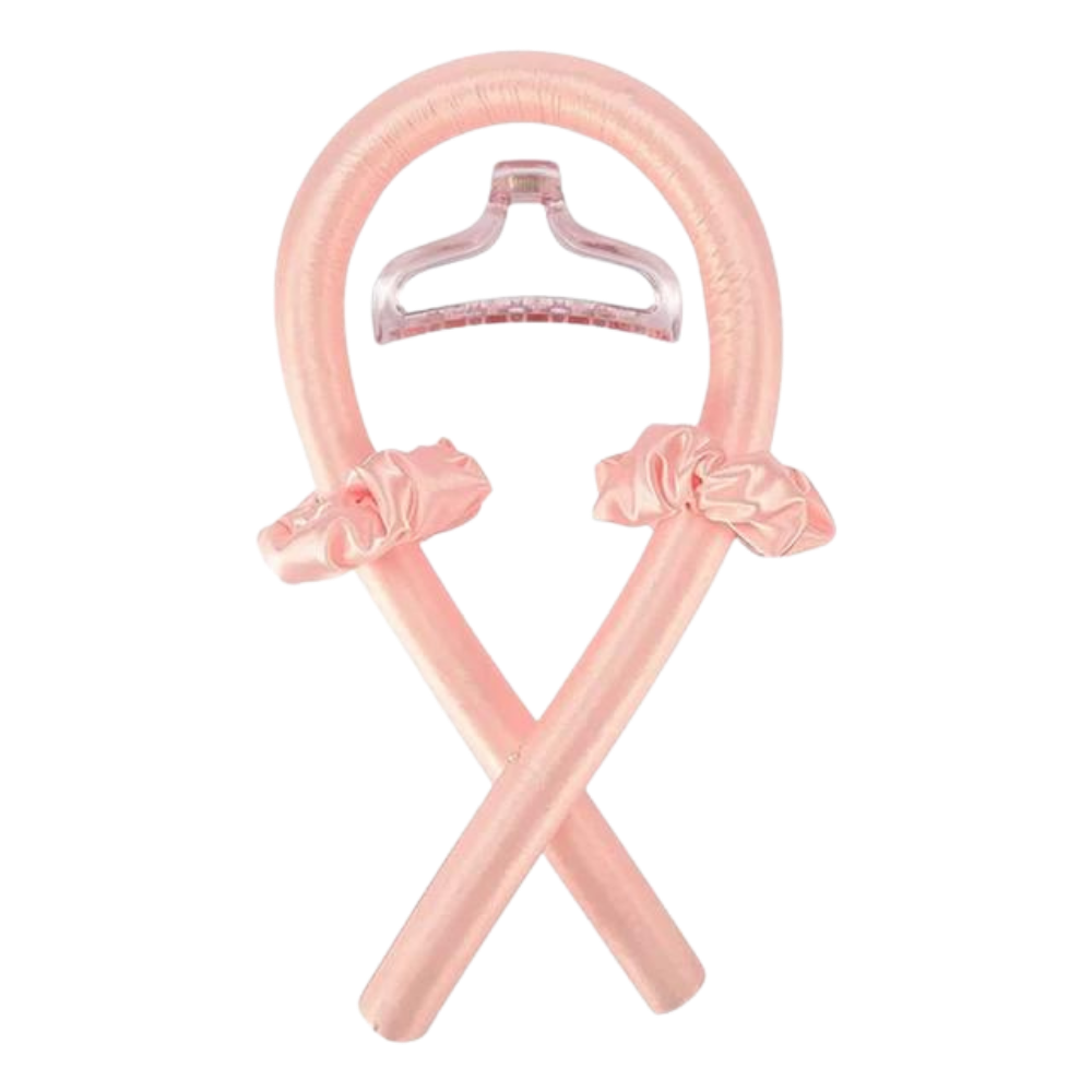 Heatless Curling Rod Headband Ribbon Silk -Orange pink - Ozerty, Heatless Curling Rod Headband Ribbon Silk -Orange pink - Ozerty