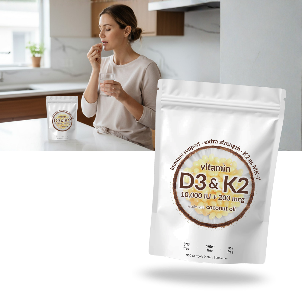 High-Potency D3 & K2 Softgels  - Ozerty