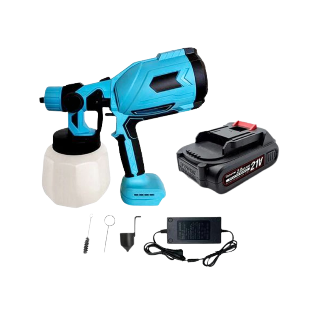 High-pressure Cordless Paint Sprayer Gun -Plug+1 Battery 2000mAh - Ozerty