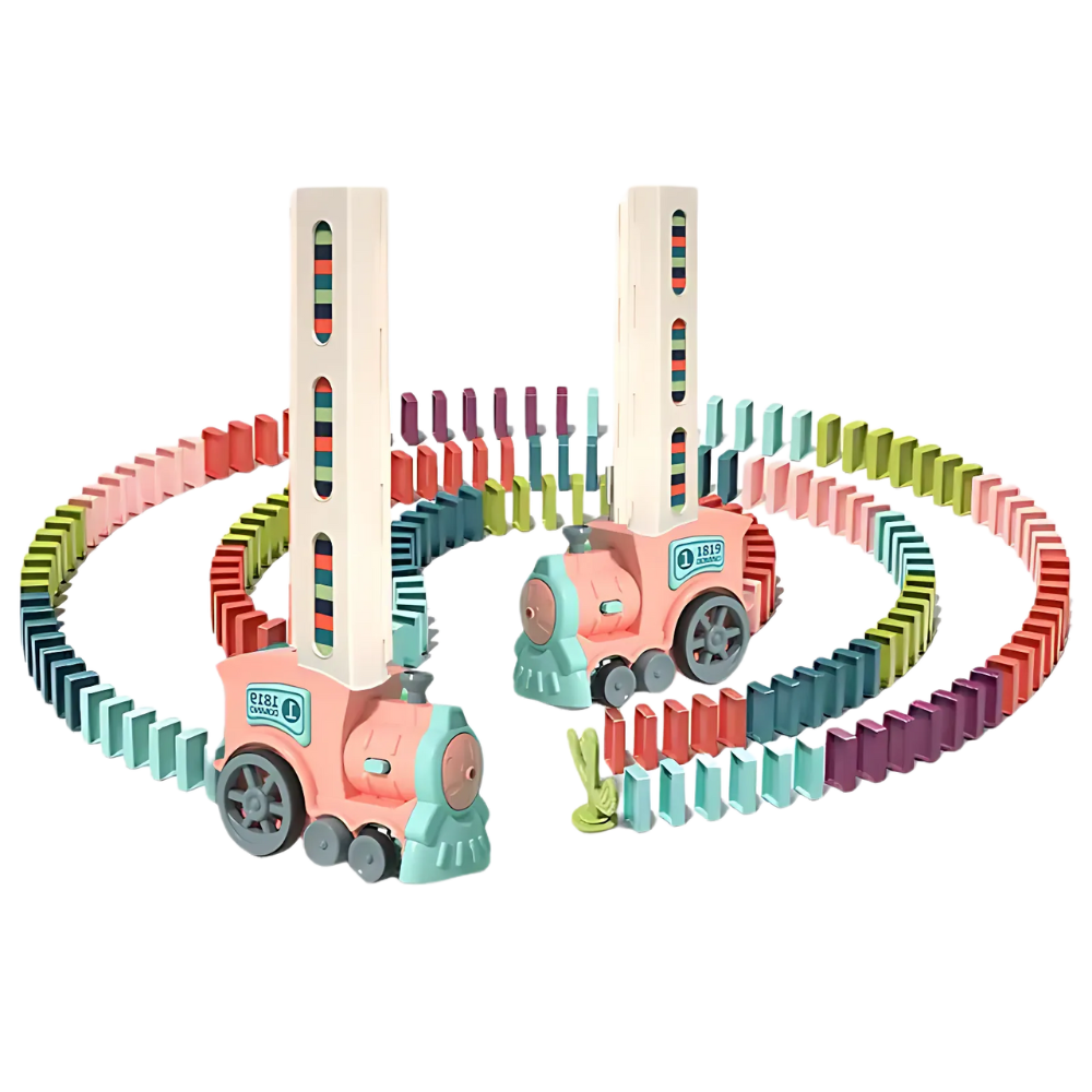 Interactive Automatic Domino Train -Pink - Ozerty