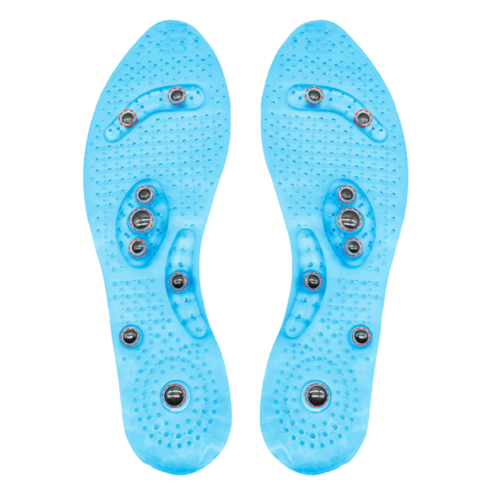 Magnetic acupressure foot insoles