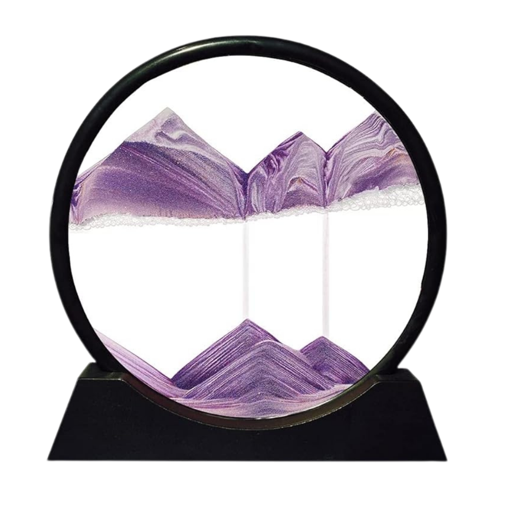 Mesmerizing Motion Sand Art Pictures -Purple with Black frame - Ozerty