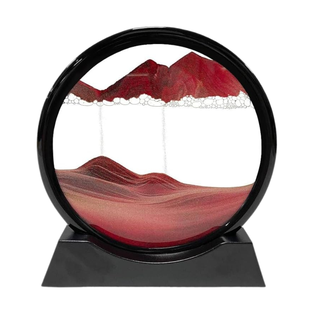 Mesmerizing Motion Sand Art Pictures -Red with Black frame - Ozerty