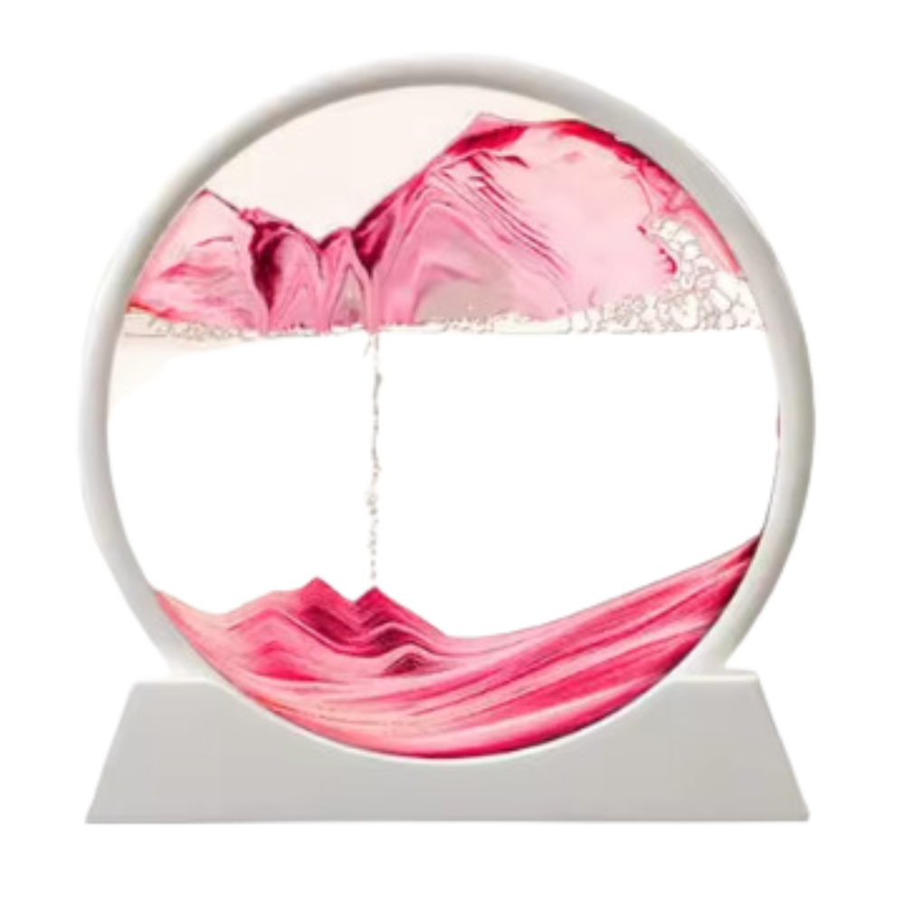 Mesmerizing Motion Sand Art Pictures -Pink with White frame - Ozerty