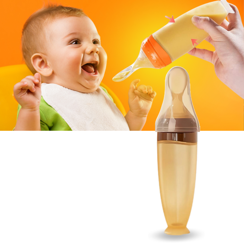 Mess-Free Silicone Spoon Feeding Bottles  - Ozerty