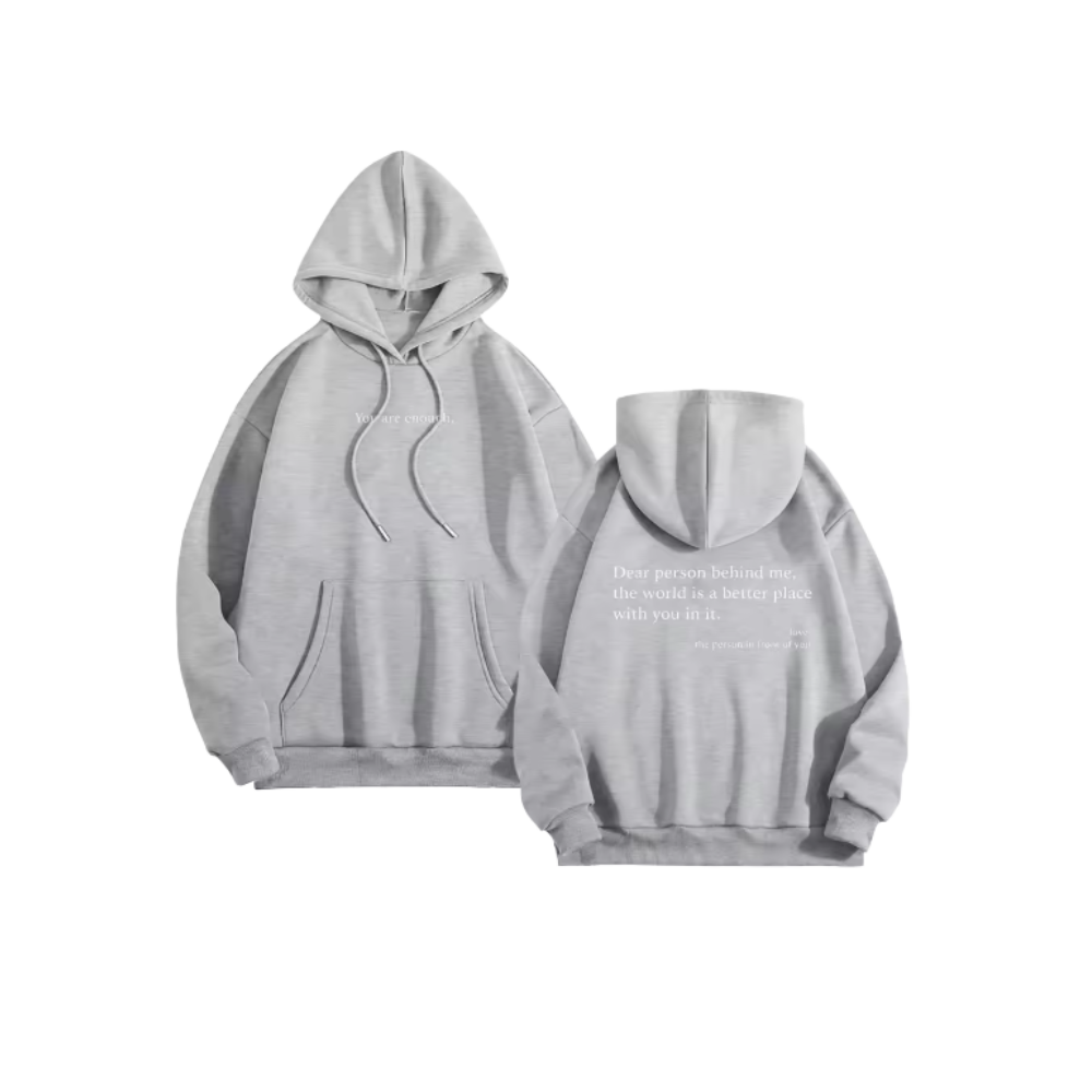 Motivational Loose Women Hoodie -Light Gray - Ozerty