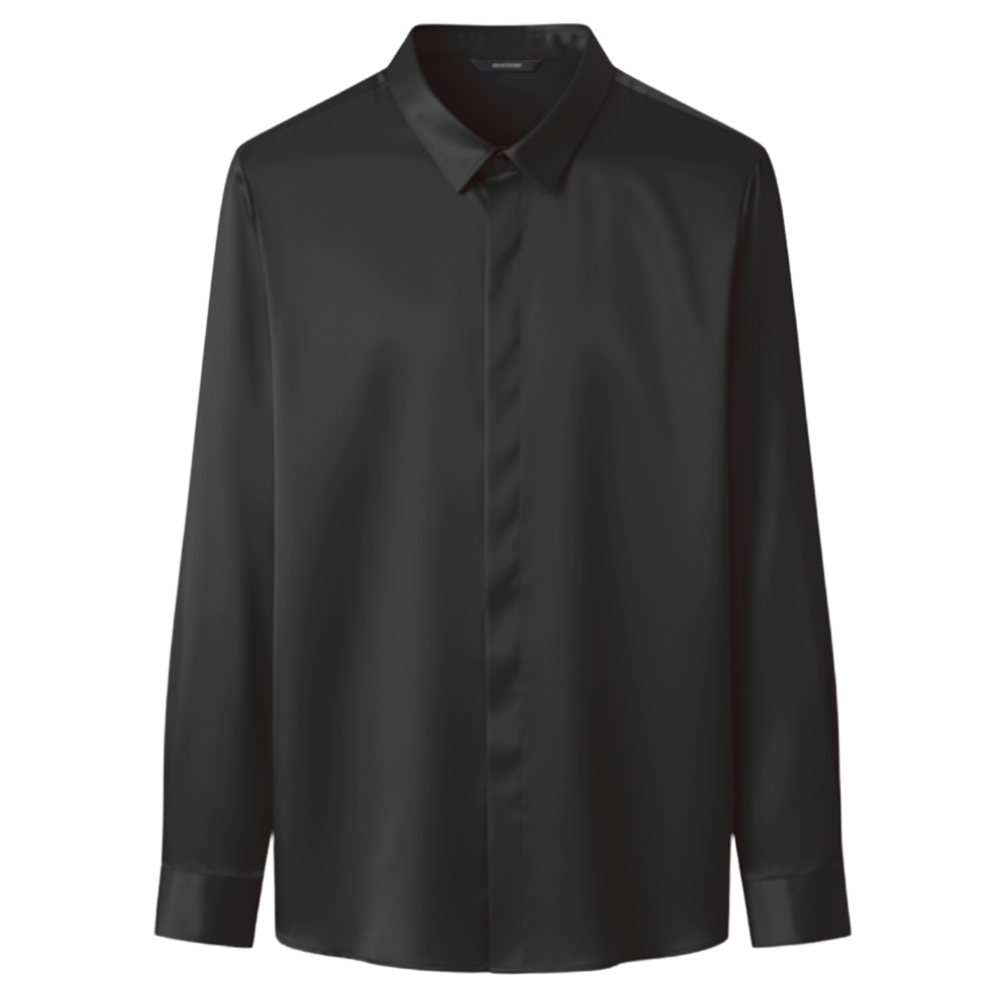 Non Iron Silk Blend Men's Polo -Black - Ozerty