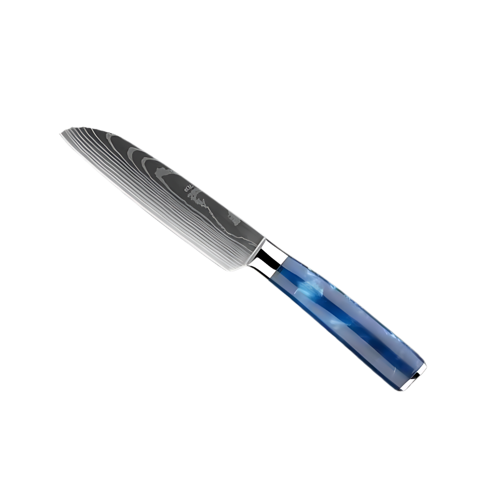 Ocean Blue Japanese Knives  -Small Santoku Knife - Ozerty