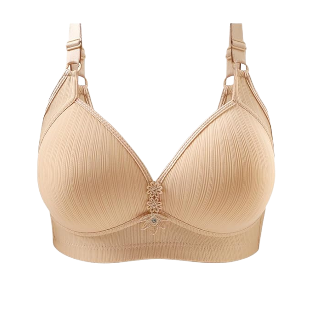 Plus Size Wireless Push-Up Bra -Beige - Ozerty