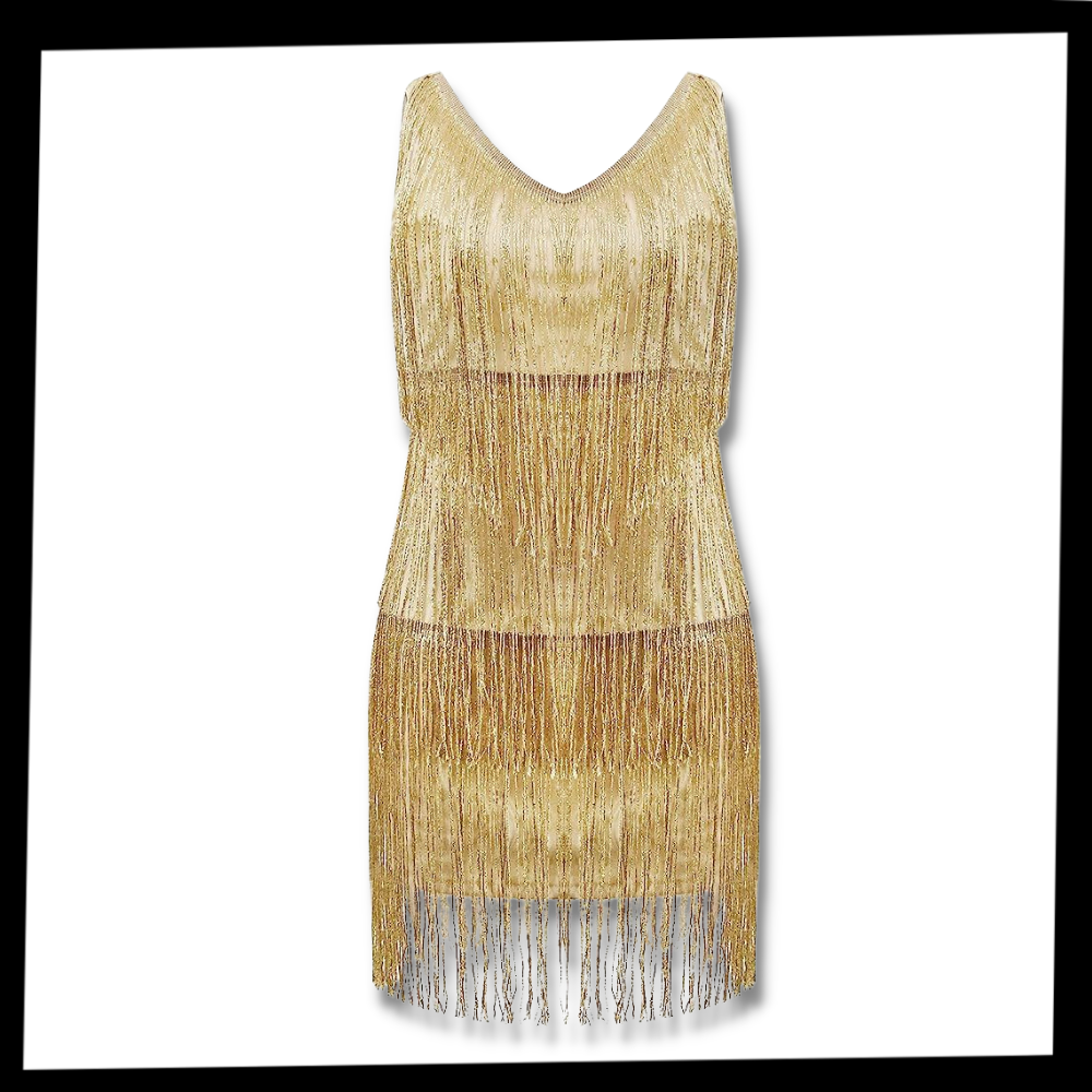 Sequin V-Neck Slip Dress  - Ozerty