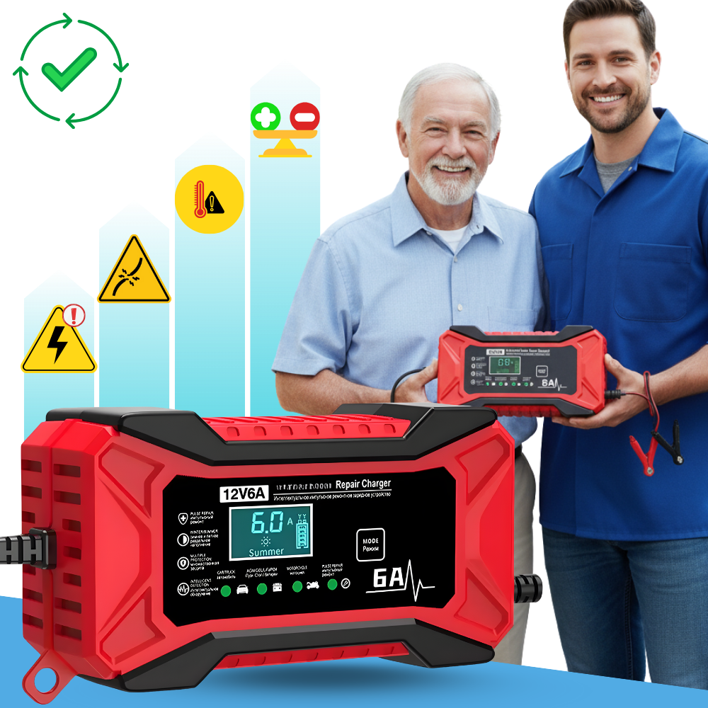 Smart 12V Battery Revive Charger - Ozerty