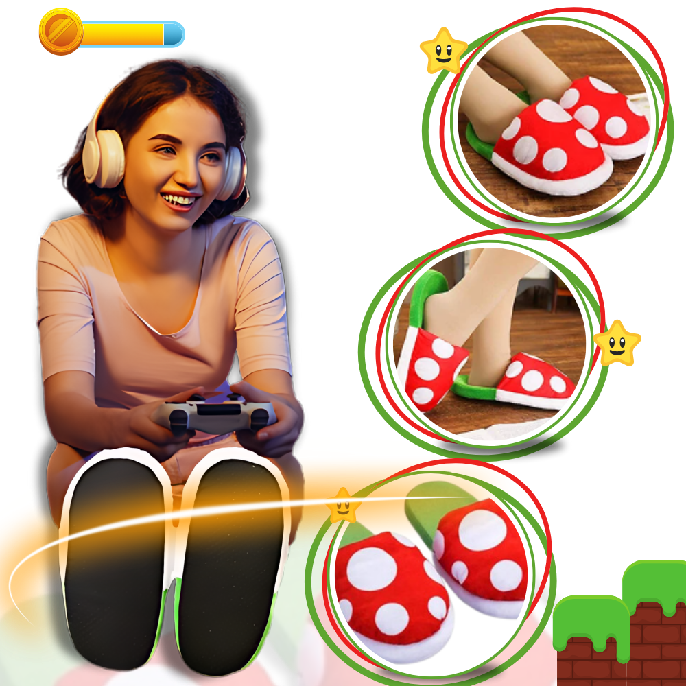 Soft Plush Mario Piranha Plant Slippers - Ozerty