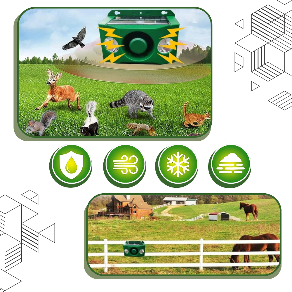 Solar Motion-Activated Animal Repellent - Ozerty