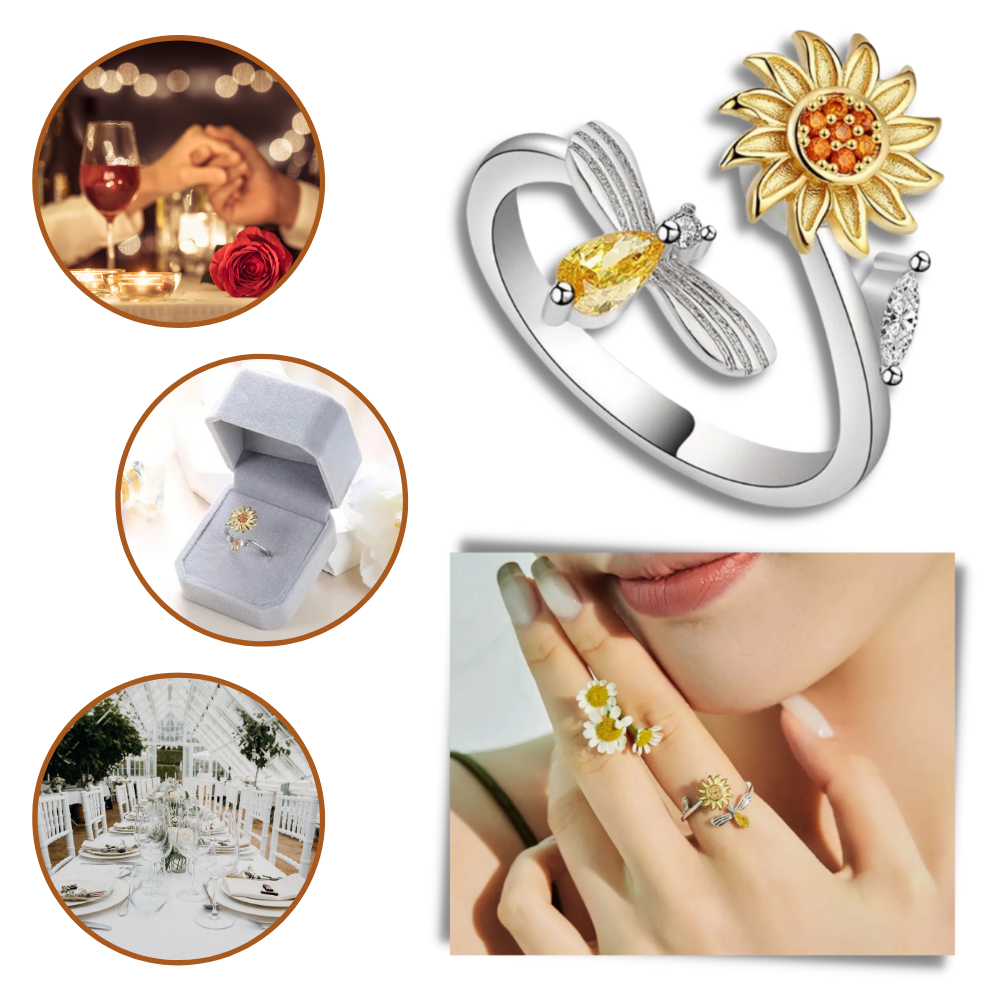 Sunflower Spinner Ring - Ozerty