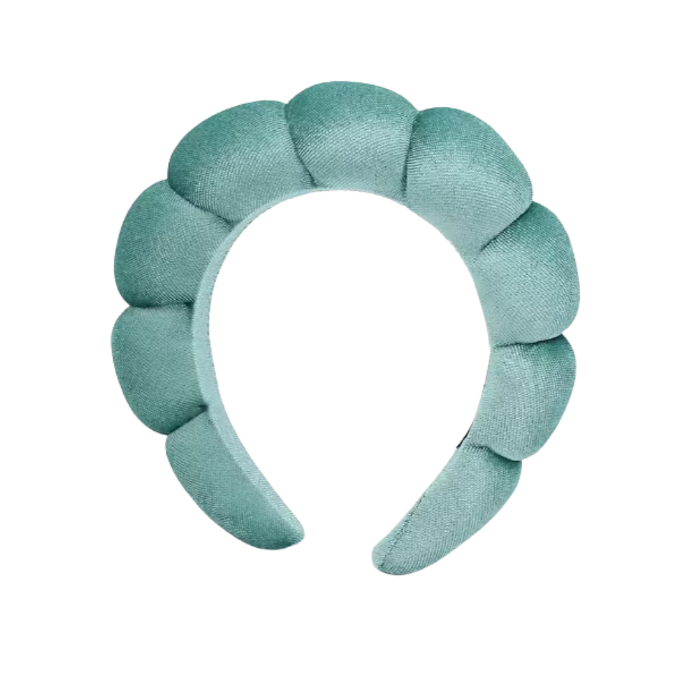 Velvet Skincare Headband -Turquoise - Ozerty