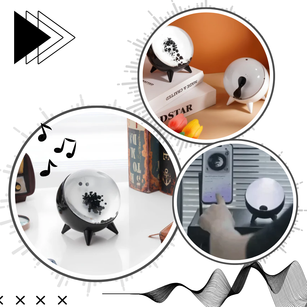 Warm White Magnetic Dancing Ferrofluid Speaker - Ozerty