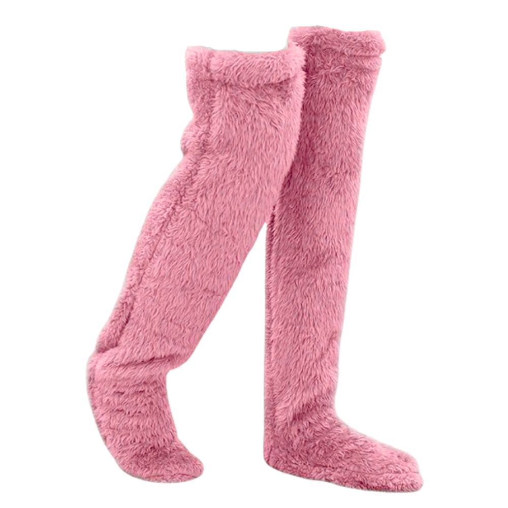 Warming Long Fuzzy Socks -Pink - Ozerty