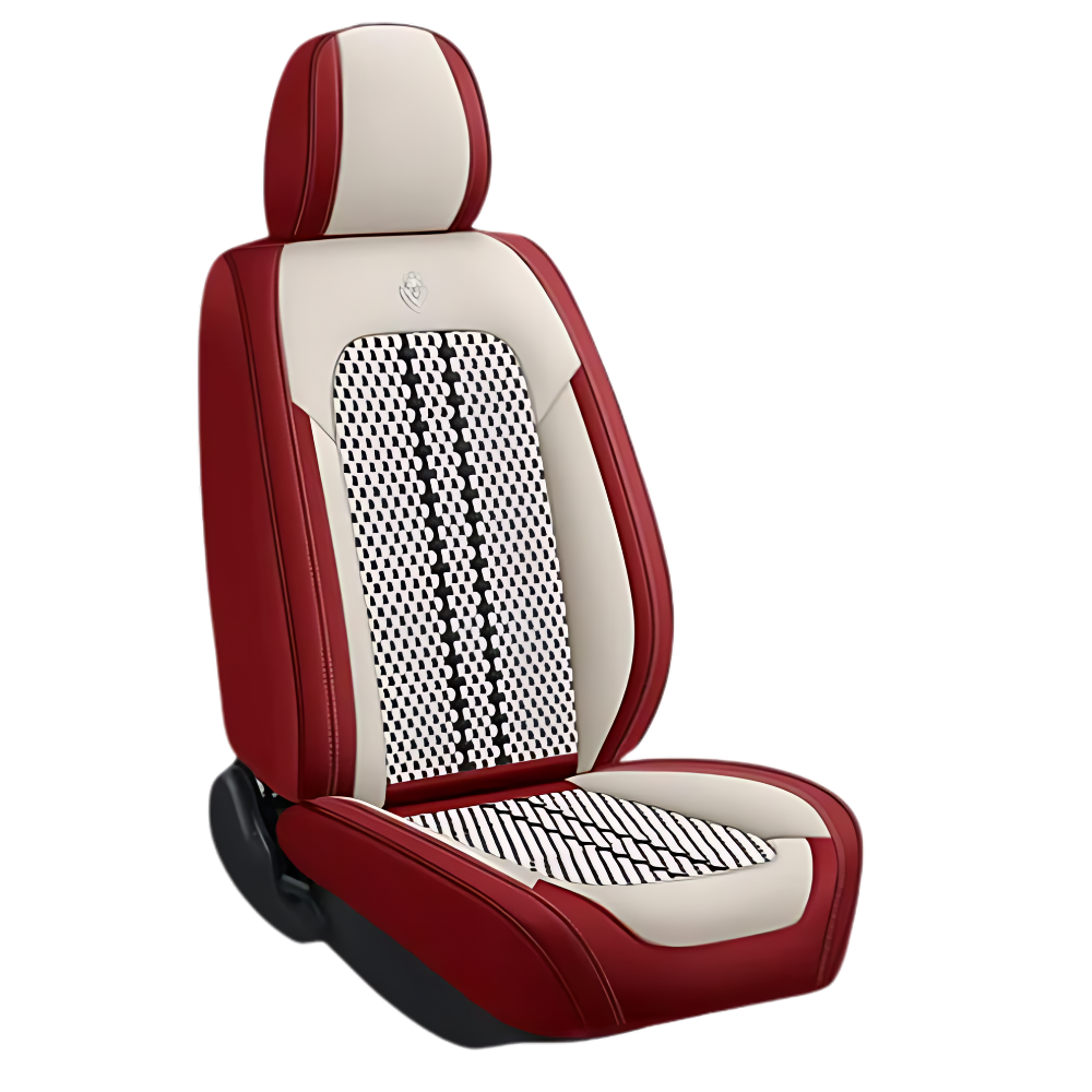 Waterproof Car Seat Protector -White Red Edge - Ozerty