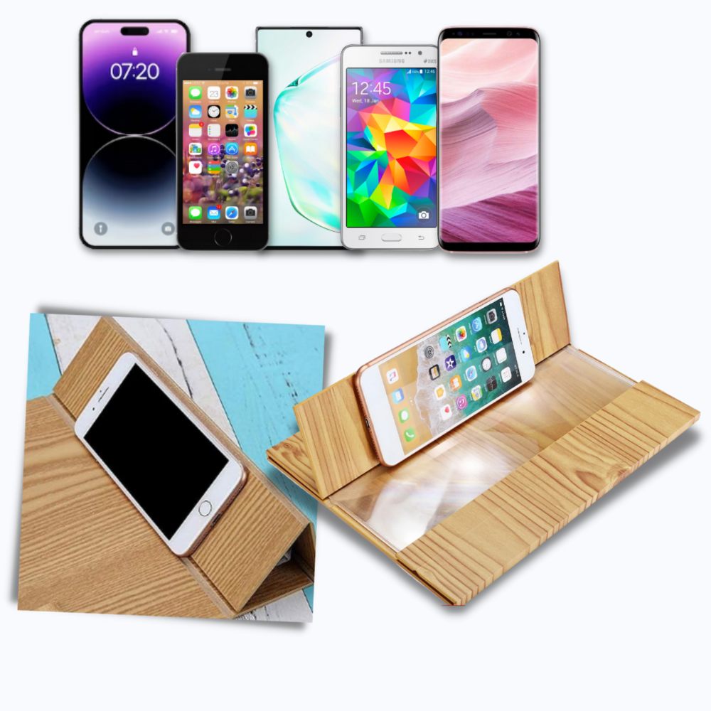 Wood Mobile Phone Screen Magnifier - Ozerty