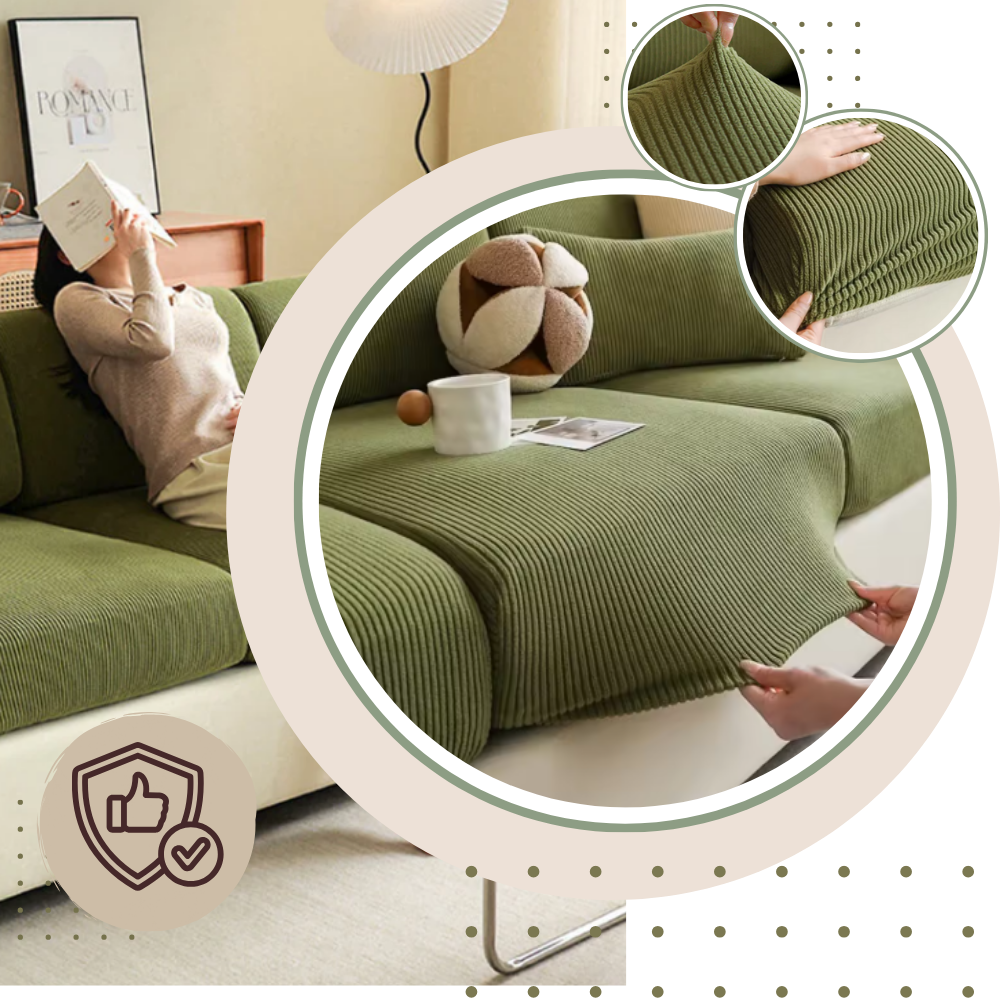 Wrinkle Free Corduroy Sofa Cover - Ozerty