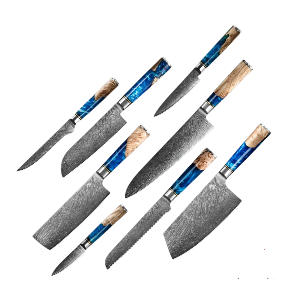 Yellow Sea Series Japanese Knives -Set of 8 Knives - Ozerty